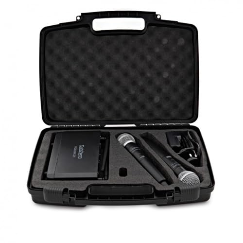 SubZero Wireless Microphone System With 2 Microphones | Supports two performers, UHF fixed frequency, up to 50m range, includes carry case