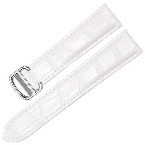 SKXMOD Uhrenarmband für Cartier TANK SOLO RONDE DE Uhren aus echtem Leder Kette Faltbare Schnalle Uhrenarmband Zubehör Armband Armband, 16mm, Achat