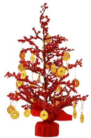 HOLIDYOYO Neue Jahr Dekorative Gefälschte Pflanze Baum Home Office Desktop Schmuck Tabletop Decor Desktop Ornament