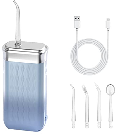 Munddusche Kabellos Mit Versenkbarer Wassertank, Reise Munddusche, Elektrische Zahnreiniger Mit 3Modi & IPX7 & USB Wiederaufladbar, Zahndusche Irrigator Wasser Zahnseide (C)