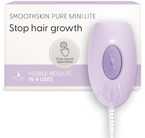 SmoothSkin Pure Mini Lite Lilac, IPL Laser Hair Removal Device, for Body & Face, Alternative to Salon, Epilator & Bikini Shaver