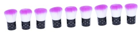 FRCOLOR Pack of 9 Powder Brush, Mushroom Brush Cleaner, Gel Nail Brush, Nail Art Tools, Nail Brush, Cosmetic Brush, Make Up With Diamond Soft Brush, Dust Brush, Manicure Tools, Purple
