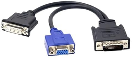 UNbit DMS 59Pin a DP HD Maschio a 2 X VGA DVI 24 + 5 Femmina Convertitore Adattatore Dual Link Video Splitter Cavo Adatto Compatibile con Sistema a Doppio Monitor (Color : 59PIN-DVI-VGA)