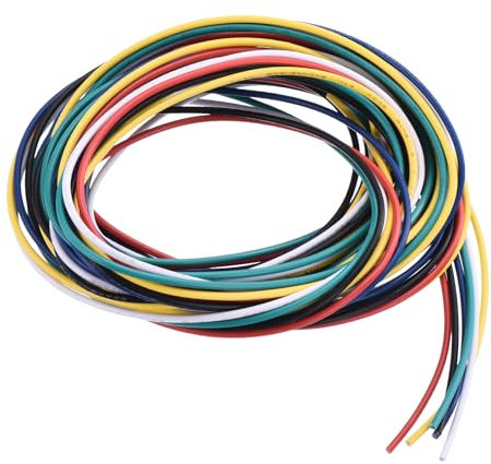 QUARKZMAN 26 Calibre PVC Cable de Conexión Flexible 1.5m 26AWG Alambre Eléctrico Flexible UL1007 de Cobre Estañado 6 Colores 1.5mm Diámetro para Aviones Modelo Conexiones Internas