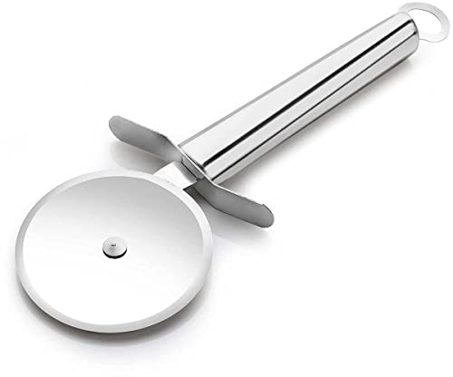 TreegoArt Tagliapizza a ruota in acciaio inox con protezione per le dita per una presa sicura e confortevole per proteggere le dita, lunghezza 17,8 cm