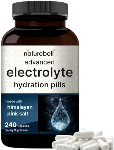 Advanced Electrolyte Pills, 240 Capsules | Salt Pills with Electrolytes for Fasting Hydrating | Made with Himalayan Pink Salt, Sodium, Potassium, Magnesium & More – Keto, Unflavored, No Sugar, Non-GMO