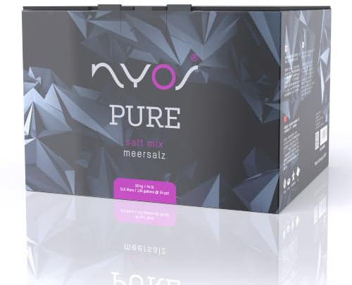 NYOS Pure Meersalz für Meerwasseraquarien - Fördert Korallenfarbe & Wachstum, Schnell löslich, ICP-geprüft, Natürliche Reinheit, 20kg Karton