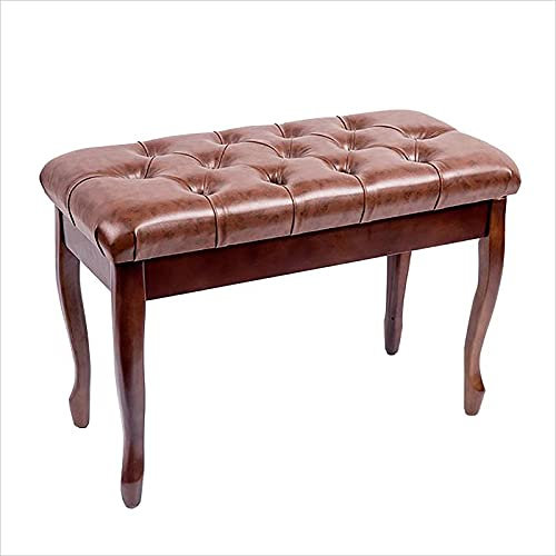 GZSLKSCD Klavierbank Leder Komfort Klavierbank mit Staufach Modern Holz mit großer Sitzfläche (Teakbraun B)