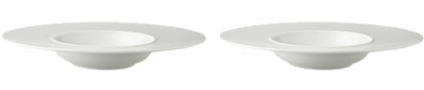 palmer White Delight Galaxy Teller tief - 2er-Set - Porzellan - Ø 30 cm - weiss glänzend, breiter Rand, modern futuristisch - für Suppe, Pasta, Dessert oder Salat - stapelbar, spülmaschinenfest