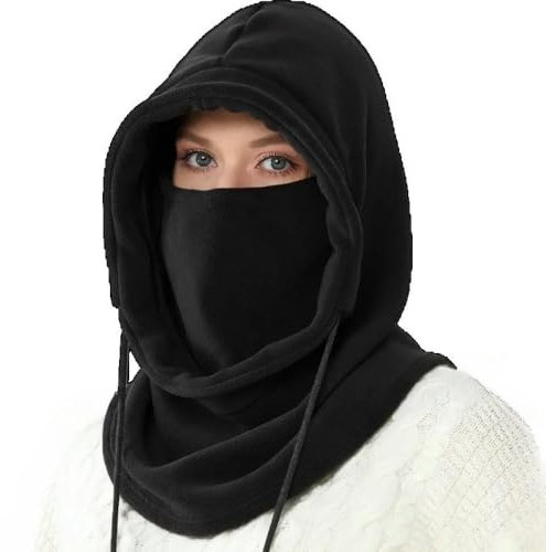 MYSXSWHL Hut Winter Balaclava Kapuzenschal Mit Motorhaube Warmer Hals -Gitter-schwarz