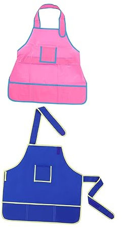 PAMINGONO 2st Kindergarten Malkleidung Malen Kittel Kunstschürze Für Kochschürze Für Kunstkittel Für Malkittel Für Overalls Für Malschürze Polyester