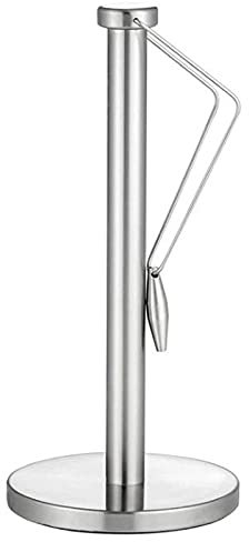 Sirxlevcy Papier Handtuch Halter mit Standfuß für KüChe,Rostfreier Stahl Papier Handtuch,Verhindern, DASS Papier Rollen Herunterfallen