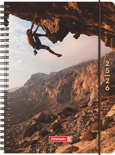 BRUNNEN Schülerkalender (2025/2026) Cliffhanger, 2 Seiten = 1 Woche, A5, 208 Seiten, PP-Umschlag, mehrfarbig