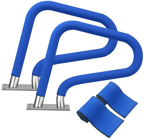 KETNET Pool Handrail Covers with Zippers for Inground Swimming Pools Hand Rail Cover, 4-10 ft Non Slip Cool Touch Heat Resistant, Blue, Anti-Slip Swim Pool Railing Ladder Handle Grip 10 Feet 2 Pack