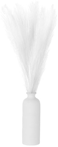 QUARKZMAN 12 Stück Faux Pampas Gras, 18 Zoll Flauschiges Pampas Gras Dekor, Weiß