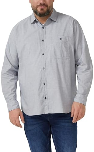 s.Oliver Big Size Chambray-skjorta med bröstficka, 58k2, 3XL