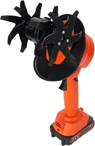 WJMRELIABLE Electric Rototiller Cordless Tiller Cultivator,10cm Tilling Width, 10cm Working Depth, Soil Tiller Rotavator,With 2 1500mah Li Batteries,For Lawn Soil Cultivation And Weeding