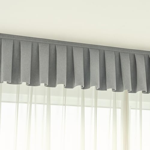 YongXinMY Selbstklebende Vorhang-Kopfleiste – Einfach zu installierende, lichtblockierende, einfarbige Verdunkelungs-Eckstücke für Erkerfenster, Schlafzimmer, Wohnzimmer, Inneneinrichtung (Grau)