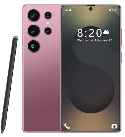 Smartphone S25 Ultra Pro 5G – 16 Go RAM, 1 To ROM | Écran HD AMOLED 7,3 144 Hz | 108 Mpx principal, 72 Mpx ultra grand-angle | Snapdragon 8 Gen 3 | 8 000 mAh | Android 14 | Débloqué,Rose Gold-1TB