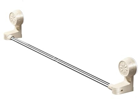 Suction Towel Bar - Stainless Steel Wall Mounted Adjustable Holder Rack for Bathroom, Bedroom with Rotatable Hanger Function, Space Saving Washcloth Organizer for Bathtub, Home, 23.62 inches