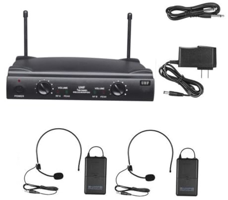 Toddmomy Uhf-dualkanal-funkmikrofon-Set Mit Taschensendern Headset-mikrofonen Empfänger XLR -ausgängen Reichweite Im Freien