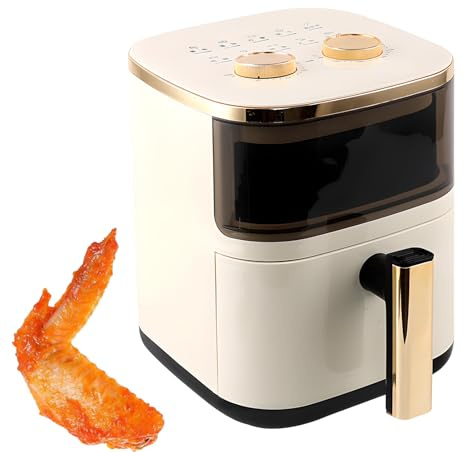 Digital Air Fryer 6L, 1200W Cuisine Rapide, 30 Minutes Min, Double Boutons pour Un Fonctionnement Facile, Grande Fenêtre pour Une Visibilité Claire, pour Un Usage Domestique