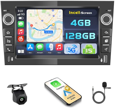 Hikity 4G+128G Android 15 Radio Coche Opel Astra 7 CarPlay BT | También para Vectra/Corsa/Zafira/Vivaro/Combo. Android Auto Inalámbrico. GPS. WiFi. FM/RDS. Cámara+MIC. Incell Touchscreen