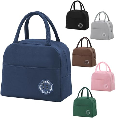FONHREW Kühltasche Klein 6L Lunch Bag Isolierte Lunchtasche Damen Lunchbag Thermotasche Klein Lunch Tasche Cooler Bag,Essenstasche für Die Arbeit,Isoliertasche für Schule Büro Picknick Reise (Blau)