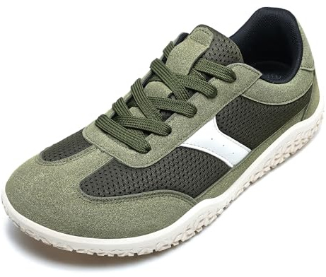 Meik Mangni Unisex Barefoot Zapatillas Minimalistas Hombre Mujer Ligera Zapatos Barefoot Anchos Transpirable y Antideslizante Zapatillas de Trail Running,Verde,Tallas:43 EU