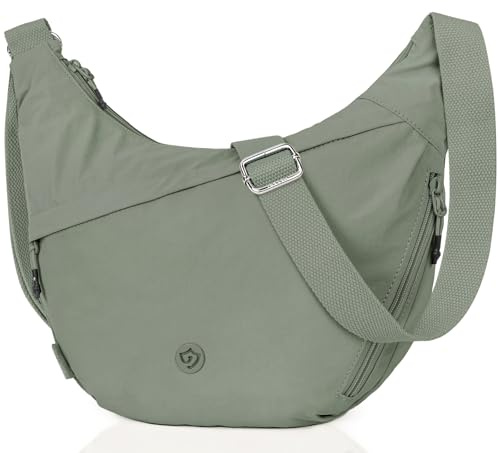 JUYANO Borsa Donna Piccola Borse da Donna in Nylon Impermeabile Borsa a Mezzaluna con Multitasche, Crossbody Bag con Tracolla Regolabile per Uscire Fare Shopping Viaggiare Lavorare Sport
