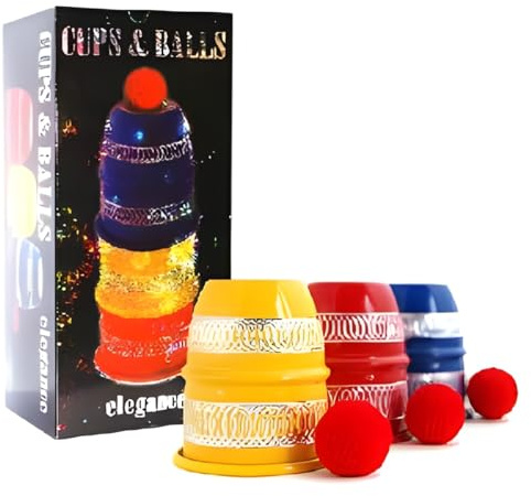 ProTriXX Cups and Balls Elegance aus Aluminium | Becherspiel für Zaubertricks, Zauberkasten und Zauberartikel | Bälle Verschwinden und erscheinen unter den Bechern | Magic Zauberzubehör