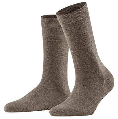 FALKE Softmerino W So lana cotone tinta unita 1 paio, Calzini Donna, Marrone Pebble 5810, 37-38