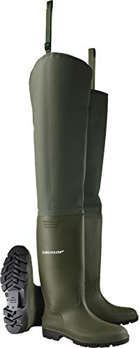 Stivali professionali Dunlop professionali da pesca, senza puntale in acciaio - 386VP (Verde, 47)