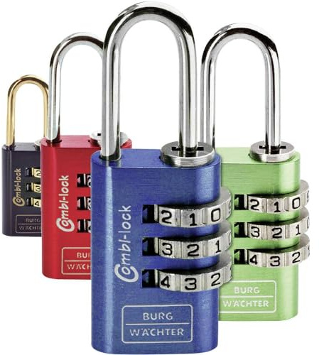 Burg Wächter Verstellbares Zahlenschloss-Set, Combi Lock Duo 88 20 Fun SB, Bügelstärke: 3,2 mm Sortiert