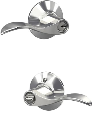 Schlage F51A Acc 625 Accent Keyed Entry Lever, Bright Chrome