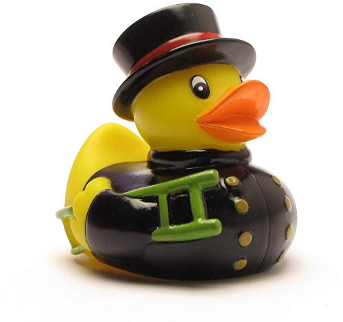 DUCKSHOP I Badeente Schornsteinfeger I Quietscheente Kaminkehrer I L: 7,5 cm -I Quietscheentchen I Geschenk Silvester I Präsent Sammler I Glücksbringer