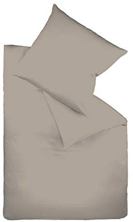Fleuresse Colours Interlock Juego de Ropa de Cama, Jersey, jerséy, Pardo, 38.4 x 28.0 x 4.4 cm
