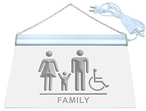 ADVPRO Family Toilet Unisex Men Women Disabled Restroom LED Neon Sign Multi-Color 16 x 12 Inches st4s43-i1034-c