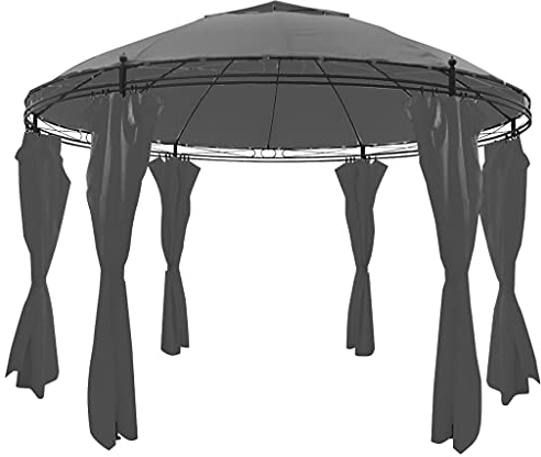 vidaXL Pavillon Rund 3,5x2,7m Anthrazit Partyzelt Gartenzelt Gartenpavillon