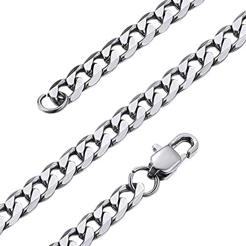 GoldChic Panzerkette Herren Damen Edelstahl Kette panzer Halskette Kubanische Edelstahlkette Gliederkette Schmuck Hip Hop Kette Länge 41-76cm, 4/6/9mm breit, in Edelstahl/Vergoldet
