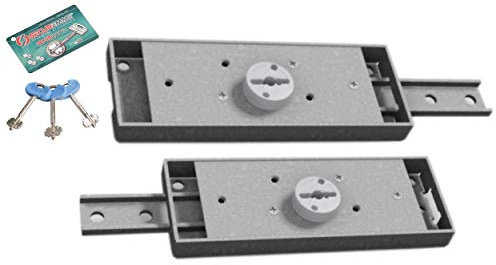 Art. 2230SM COPPIA SERRATURE DOPPIA MAPPA SECURMAP PER BASCULANTE Catenaccio diritto - zincata Sistema antipicking 3 chiavi Securmap incluse Int. fiss. - 138 x 39