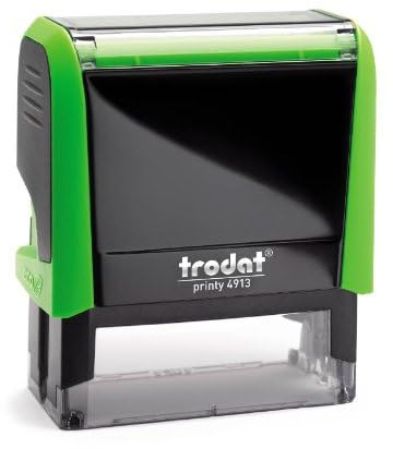 Trodat - Printy 4913 - Custom Stempel mit Wunschtext personalisieren, hier gleich online gestalten Gehäusefarbe gruen – Adresstempel - Arztstempel - mit Wunschtext - 58x22 mm - 6 Zeilen