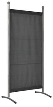 ANGERER Stellwand 178 x 82 cm, Sicht- & Sonnenschutz, Raumtrenner, Innen & Outdoor Büro Balkon/Terrasse, Schlafzimmer, Garten, Made in Germany, waschbare Bezüge, Primetex dunkelgrau