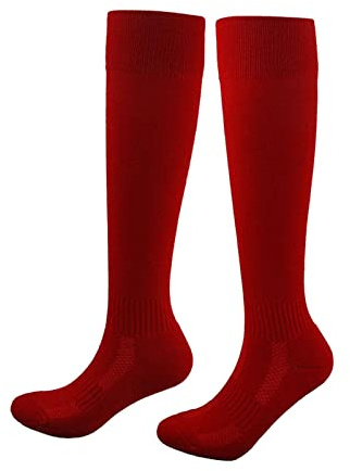 Harilla Calcetines de Esgrima Calcetines Elásticos Calcetines Combinados Accesorios de Esgrima Espesar Absorber El Sudor Medias de Esgrima Cómodas Y, Rojo L