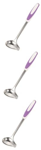 BESTonZON 3pezzi Cucchiaio Versatore Acciaio Inossidabile Con Beccuccio Mestolo Antiscivolo Per Salsa e Zuppe Utensile Da Cucina Elegante e Pratico Lavabile Lavastoviglie Per Ristoranti e