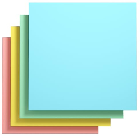 Gaint Creative Haftnotizen, 300 mm x 300 mm, Packung mit 4 Blöcken für Entwürfe, Präsentationen, Workshops, selbstklebendes Organisationsmittel(4X weiche Pastellfarben)