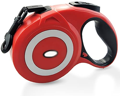 HANFEN Hundeleine Ausziehbare Hundeleine Versenkbare Einziehbar Hundeleine, Rollleinen Für Hunde Kleine Und Mittlere Großer Für Kleine Große Hunde Bis Zu 30-50kg (Color : Rouge, Size : 8m)