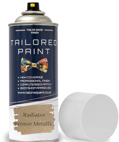 Tailored Paint Premium Radiator Aerosol Spray Paint Heat Resistant To 100ºC - Quick Air Dry No Primer Needed (Matt, Bronze Metallic)