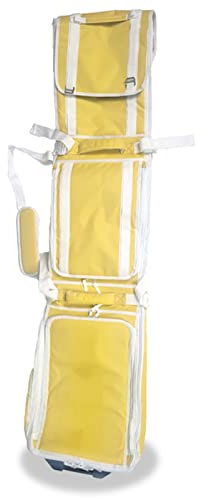CEKOCK Tragbare Snowboard-Stiefeltasche, gepolsterter Stiefel-Reiserucksack mit hochfesten Bergrädern, zusammenklappbare Snowboard-Stiefeltasche mit großer Kapazität, wasserdicht, (Color : Yellow)