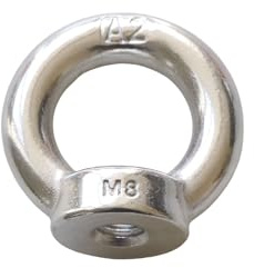 M8-1.25 Eye Nuts - IMScrews 304 Stainless Steel Eye Nuts - Resilient Hardware for Home Repairs and Professional Projects Pack of 8